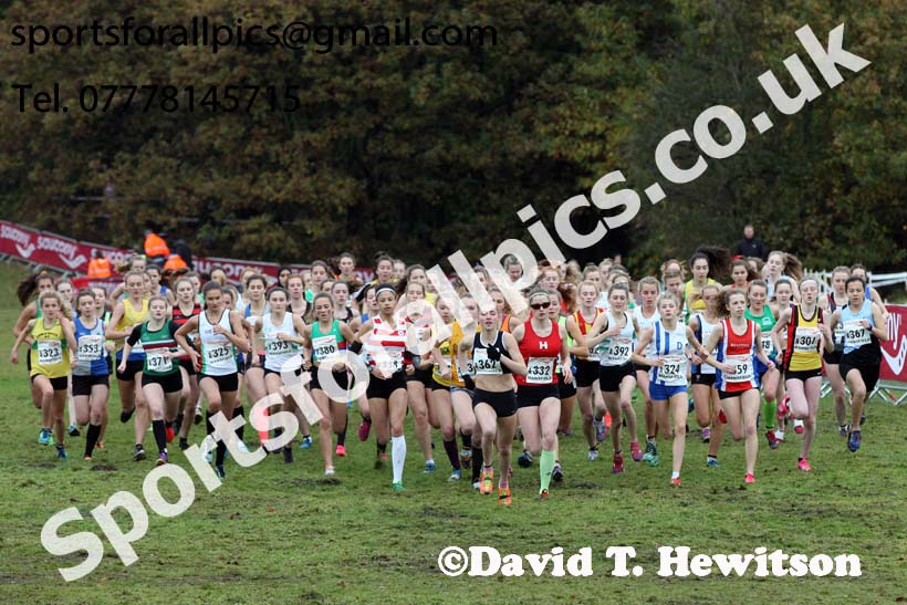 Womens under-17s National Cross Country Relay, Berry Hill Park, Mansfield. Photo:  David T. Hewitson/Sports for All Pics